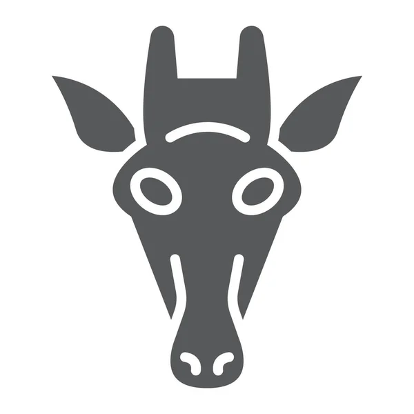 Giraffe glyph pictogram, dier en zoo, zoogdier teken vector graphics, een effen patroon op een witte achtergrond, eps 10. — Stockvector
