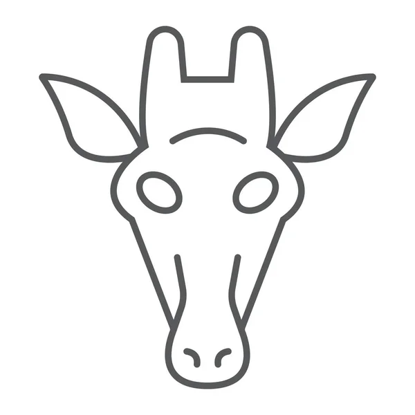 Pictogram van de dunne lijn van de Giraffe, dier en zoo, zoogdier teken vector graphics, een lineair patroon op een witte achtergrond, eps 10. — Stockvector