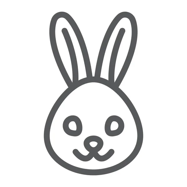 Konijn lijn pictogram, dier en zoo, bunny teken vector graphics, een lineair patroon op een witte achtergrond, eps 10. — Stockvector
