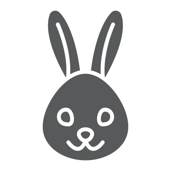 Konijn glyph pictogram, dier en zoo, bunny teken vector graphics, een effen patroon op een witte achtergrond, eps 10. — Stockvector