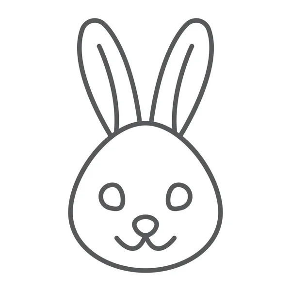 Konijn dunne lijn pictogram, dier en zoo, bunny teken vector graphics, een lineair patroon op een witte achtergrond, eps 10. — Stockvector