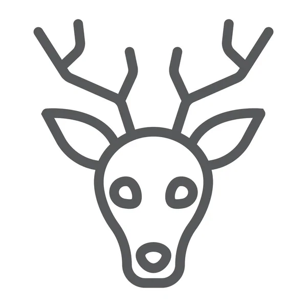 Reer line icon, animal and zoo, stag sign vector graphics, a linear pattern on a white background, eps 10 . — стоковый вектор