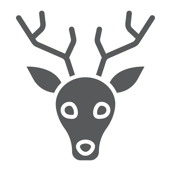 Hirschglyphen-Ikone, Tier und Zoo, Hirschzeichen-Vektorgrafik, ein durchgehendes Muster auf weißem Hintergrund, Folge 10. — Stockvektor