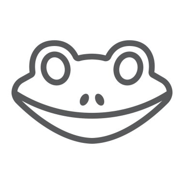 Kurbağa satırı simgesi, hayvan ve Hayvanat Bahçesi, amfibi işareti vektör grafikleri, Doğrusal model beyaz bir arka planda eps 10.