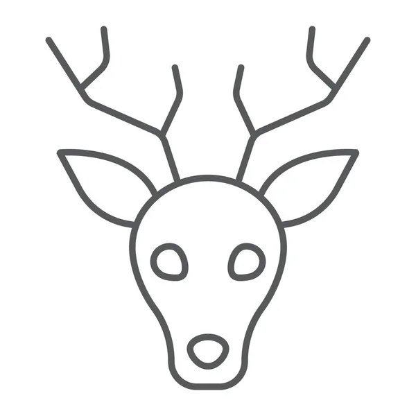 Deer thin line icon, animal and zoo, stag sign vector graphics, a linear pattern on a white background, eps 10. — Stock Vector