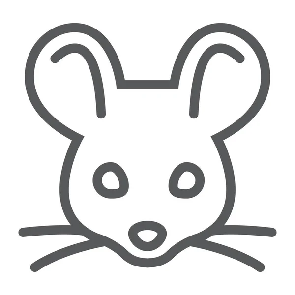 Icono de línea de ratón, animal y zoológico, gráficos vectoriales de signos de rata, un patrón lineal sobre un fondo blanco, eps 10 . — Vector de stock