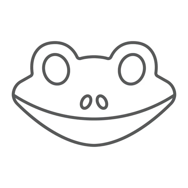 Icône de ligne mince de grenouille, animal et zoo, graphiques vectoriels de signe d'amphibien, un modèle linéaire sur un fond blanc, eps 10 . — Image vectorielle