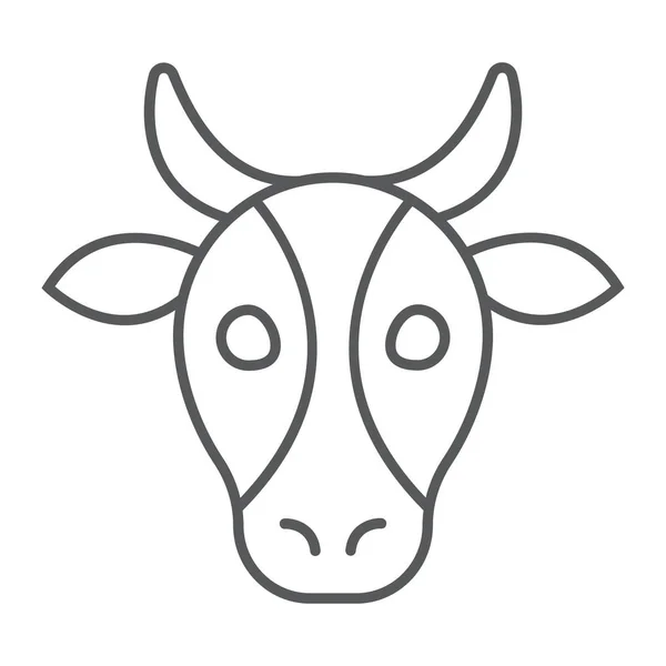 Icono de línea delgada vaca, animal y zoológico, gráficos vectoriales de signos de ganado, un patrón lineal sobre un fondo blanco, eps 10 . — Archivo Imágenes Vectoriales