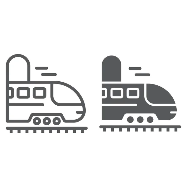 Línea de viaje del ferrocarril y el icono del glifo, viajes y turismo, metro en gráficos vectoriales signo túnel, un patrón lineal sobre un fondo blanco, eps 10 . — Archivo Imágenes Vectoriales