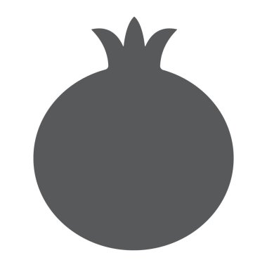 Nar glif simgesi, meyve ve vitamin, diyet işareti, vektör grafikleri, beyaz bir arka planda eps 10 katı bir desen.