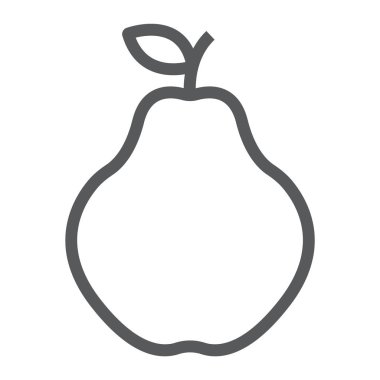 Ayva satırı simgesi, meyve ve vitamin, tropikal işareti, vektör grafik, bir doğrusal model beyaz bir arka planda eps 10.