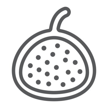 İncir çizgi simgesine, meyve ve vitamin, exotoc işareti, vektör grafik, bir doğrusal model beyaz bir arka planda eps 10.