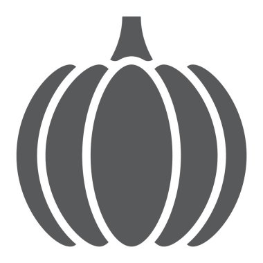 Kabak glif simgesi, sebze ve vitamin, Vejetaryen işareti, vektör grafikleri, beyaz bir arka planda eps 10 katı bir desen.