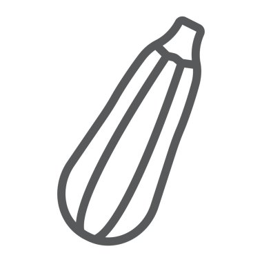 Kabak satır simgesi, sebze ve sebze iliği, Vejetaryen işareti, vektör grafikleri, Doğrusal model beyaz bir arka planda eps 10.