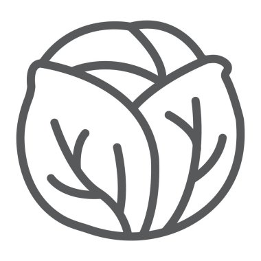 Lahana satırı simgesi, bitkisel ve diyet, Vejeteryan işareti, vektör grafik, bir doğrusal model beyaz bir arka planda eps 10.