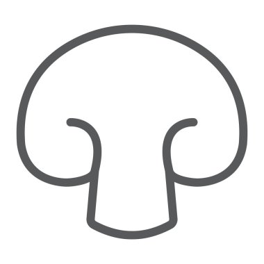 Champignon satırı simgesi, bitkisel ve diyet, mantar işareti, vektör grafik, bir doğrusal model beyaz bir arka planda eps 10.