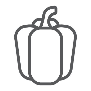 Dolmalık biber satırı simgesi, bitkisel ve diyet, tatlı biber işareti, vektör grafikleri, Doğrusal model beyaz bir arka planda eps 10.