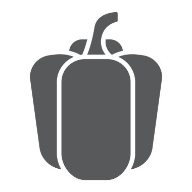 Dolmalık biber glif simgesi, bitkisel ve diyet, tatlı biber işareti, vektör grafikleri, beyaz bir arka planda eps 10 katı bir desen.