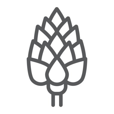 Enginar satırı simgesi, bitkisel ve diyet, Vejeteryan işareti, vektör grafik, bir doğrusal model beyaz bir arka planda eps 10.