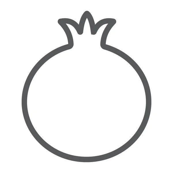 Granatäpple ikon, frukt och vitamin, kost tecken, vektorgrafik, en linjär mönster på en vit bakgrund, eps 10. — Stock vektor