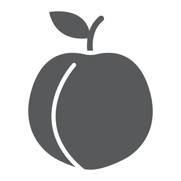 Icono del glifo de melocotón, fruta y vitamina, signo de albaricoque, gráficos vectoriales, un patrón sólido sobre un fondo blanco, eps 10 . — Vector de stock
