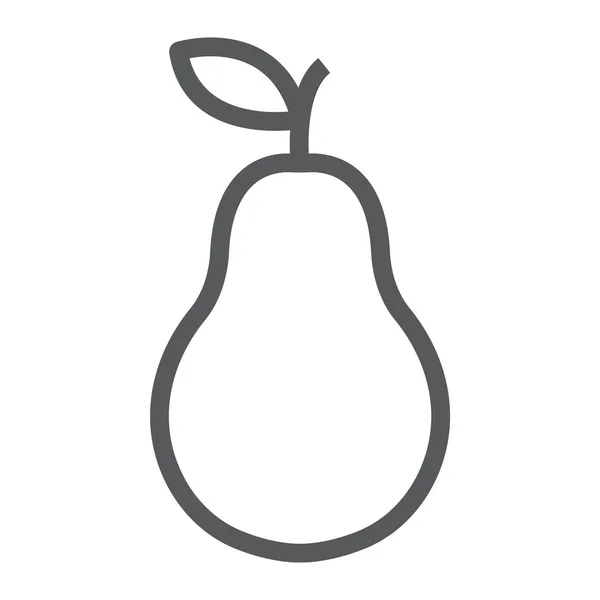 Icono de línea de pera, fruta y vitamina, signo de dieta, gráficos vectoriales, un patrón lineal sobre un fondo blanco, eps 10 . — Vector de stock