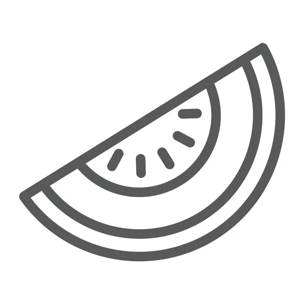 Знак дыни, фрукты и витамин, диетический знак, векторная графика, линейный узор на белом фоне, eps 10 . — стоковый вектор