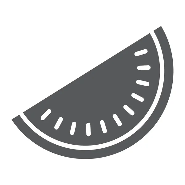 Vattenmelon glyph ikon, frukt och vitamin, vegetariskt tecken, vektorgrafik, ett fast mönster på en vit bakgrund, eps 10. — Stock vektor