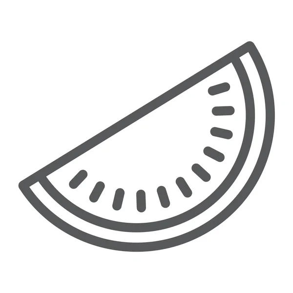 Icono de línea de sandía, fruta y vitamina, signo vegetariano, gráficos vectoriales, un patrón lineal sobre un fondo blanco, eps 10 . — Vector de stock