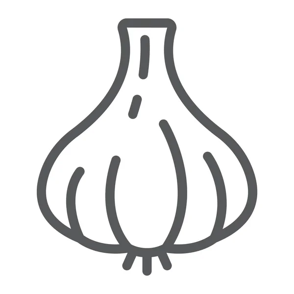 Icono de la línea de ajo, vegetal y dieta, signo vegetariano, gráficos vectoriales, un patrón lineal sobre un fondo blanco, eps 10 . — Vector de stock