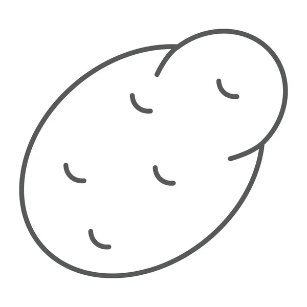 Icono de línea delgada patata, vegetal y dieta, signo vegetariano, gráficos vectoriales, un patrón lineal sobre un fondo blanco, eps 10 . — Archivo Imágenes Vectoriales