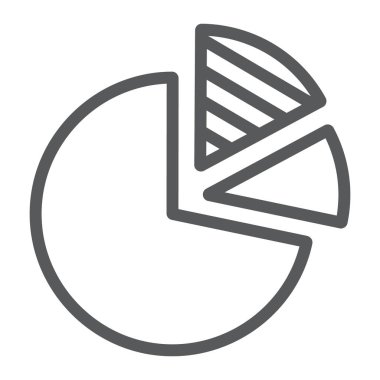 Pasta grafiği satırı simgesi, verilere ve çözümlemelere, istatistikleri oturum, vektör grafik, bir doğrusal model beyaz bir arka planda eps 10.