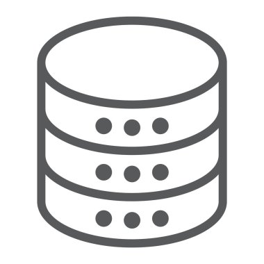 Veritabanı satırı simgesi, verilere ve çözümlemelere, sunucu işareti, vektör grafik, bir doğrusal model beyaz bir arka planda eps 10.