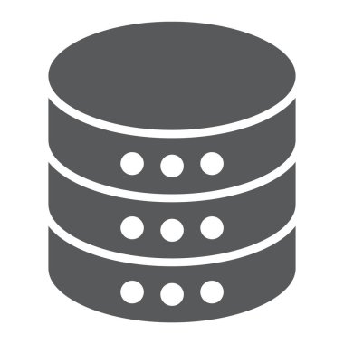 Veritabanı karakter simgesi, verilere ve çözümlemelere, sunucu işareti, vektör grafikleri, sağlam bir arka plan, eps 10 doğrusal bir desen.