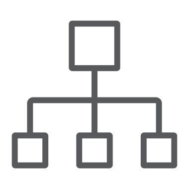 Akış çizelgesi satırı simgesi, verilere ve çözümlemelere, diyagram işareti, vektör grafikleri, Doğrusal model beyaz bir arka planda eps 10.