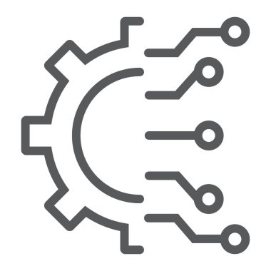 İş zeka satırı simgesi, verilere ve çözümlemelere, karikatür işareti, vektör grafikleri, Doğrusal model beyaz bir arka planda eps 10.