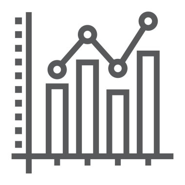 Çubuk grafik satırı simgesi, büyüme ve grafik, çubuk grafik işareti, vektör grafikleri, Doğrusal model beyaz bir arka planda eps 10.