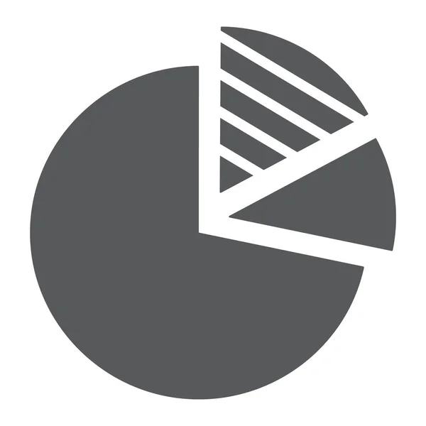 Kuchendiagramm Glyphen-Symbol, Daten und Analysen, Statistik-Zeichen, Vektorgrafik, ein durchgehendes Muster auf weißem Hintergrund, Folge 10. — Stockvektor