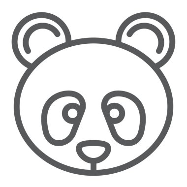 Panda çizgi simgesi, Hayvanat Bahçesi ve hayvan, fauna işareti, vektör grafikleri, Doğrusal model beyaz bir arka planda eps 10.