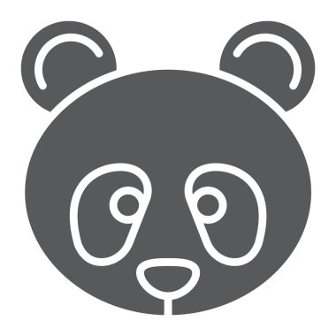 Panda glif simgesi, Hayvanat Bahçesi ve hayvan, fauna işareti, vektör grafik, beyaz bir arka planda eps 10 katı bir desen.