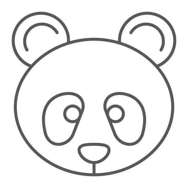 Panda delgada línea icono, zoo y animal, muestra de la fauna, vector graphics, un patrón linear sobre un fondo blanco, eps 10. — Archivo Imágenes Vectoriales
