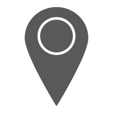 Konumu glif simgesi, bize ulaşın ve toplu iğne, işaretçi işaret, vektör grafikleri, Doğrusal model beyaz bir arka planda eps 10 harita.