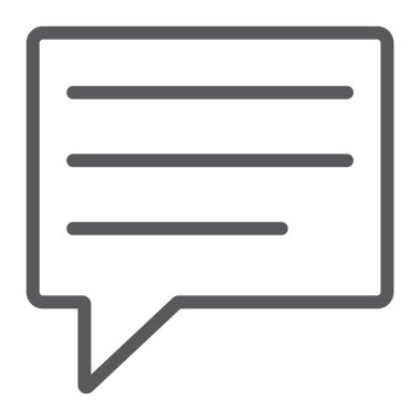 Metin iletisi satırı simgesi, iletişim ve sohbet, soeech kabarcık messgae işareti, vektör grafik, bir doğrusal model beyaz bir arka planda eps 10.