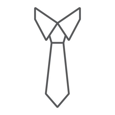 İnce çizgi simgesi, ofis ve iş, kravat işareti, vektör grafikleri, Doğrusal model eps 10, beyaz bir arka plan bağlamak.