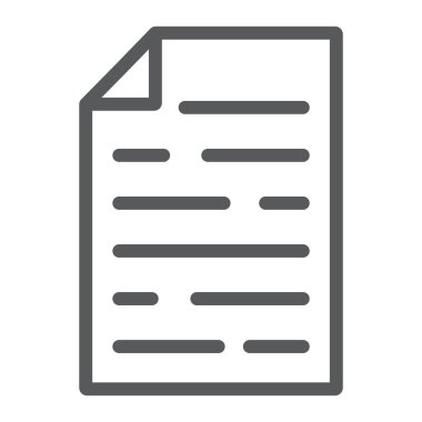 Belge satırı simgesi, ofis ve iş, dosya işareti, vektör grafik, bir doğrusal model beyaz bir arka planda eps 10.