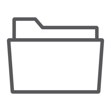 Klasör satırı simgesi, ofis ve iş, dosya işareti, vektör grafikleri, Doğrusal model beyaz bir arka planda eps 10.