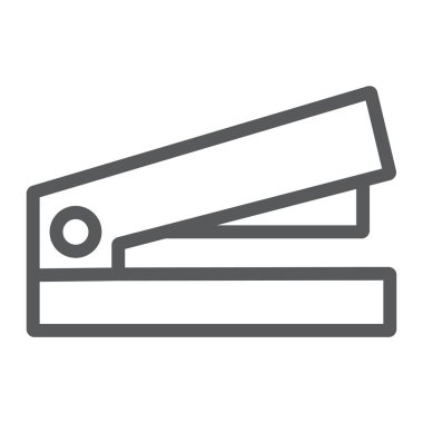 Zımbala satırı simgesi, ofis ve iş, zımba işareti, vektör grafikleri, Doğrusal model beyaz bir arka planda eps 10.