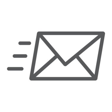 E-posta satırı simgesi, iş ve adresi, mesaj işareti, vektör grafikleri, Doğrusal model beyaz bir arka planda eps 10.