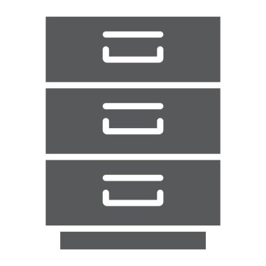 Kabine glif simgesi, office dolum ve düzenlemek, dosya işareti, vektör grafikleri, beyaz bir arka planda eps 10 katı bir desen.