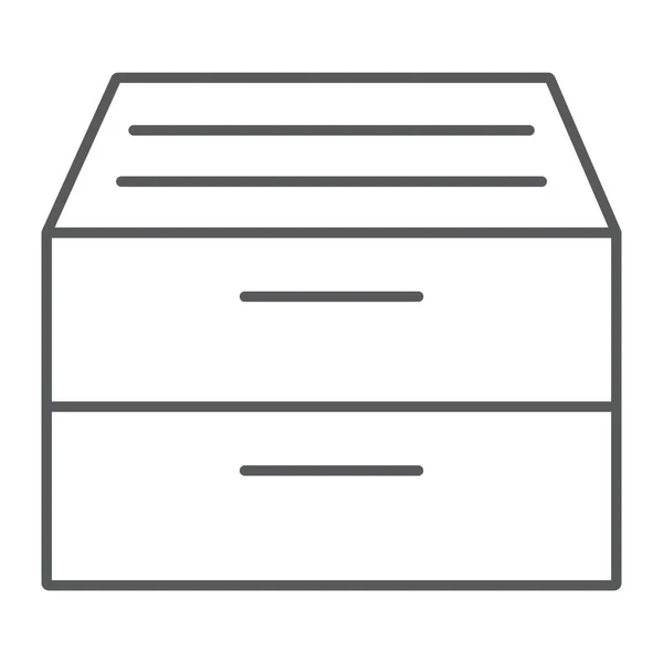 Archivspeicher-Thin-Line-Symbol, Büro und Arbeit, Ordnerzeichen, Vektorgrafik, ein lineares Muster auf weißem Hintergrund, Folge 10. — Stockvektor
